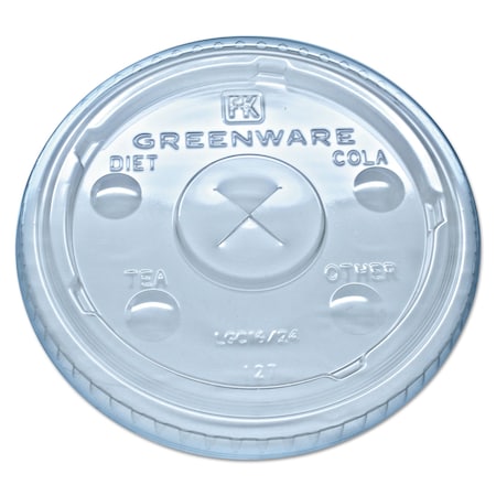 Fabri-Kal Greenware Cold Drink Lids, Fits 16-18, 24oz Cup, X-Slot, Clear, PK1000 9509112